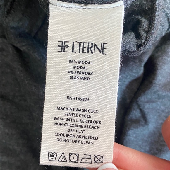 Eterne Loungewear Set Pants And Long-Sleeve T-Shirt Size M Heather Charcoal Grey - Picture 9 of 16